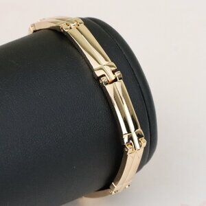 "Elegant Rose Gold Bracelet with Geometric Link Design, XPBL1104